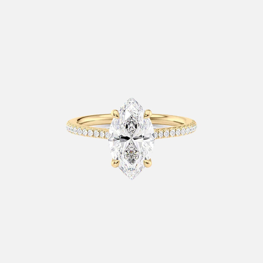  The Pave Lexie Marquise Lab Diamond Ring 18k Yellow Gold 001
