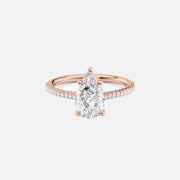  The Pave Lexie Pear Lab Diamond Ring 14k Rose Gold 001
