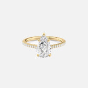  The Pave Lexie Pear Moissanite Ring 18k Yellow Gold 001