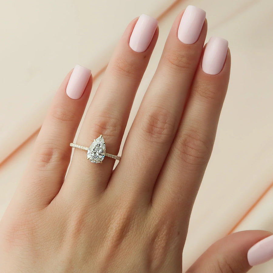  The Pave Lexie Pear Moissanite Ring 18k Yellow Gold 004 Final