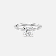  The Pave Lexie Princess Moissanite Ring 18k White Gold 001