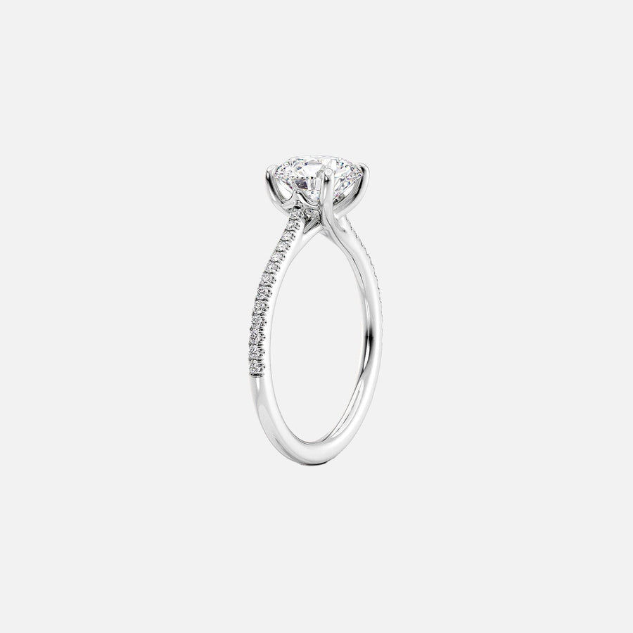  The Pave Lexie Round Lab Diamond Ring 14k White Gold 002