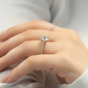  The Pave Lexie Round Lab Diamond Ring 14k White Gold 004