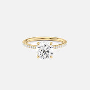 The Pave Lexie Round Lab Diamond Ring 14k Yellow Gold 001