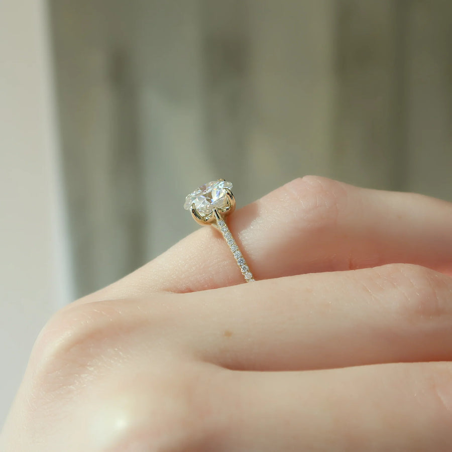  The Pave Lexie Round Lab Diamond Ring 14k Yellow Gold 004