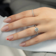  The Pave Lexie Round Lab Diamond Ring 18k White Gold 003
