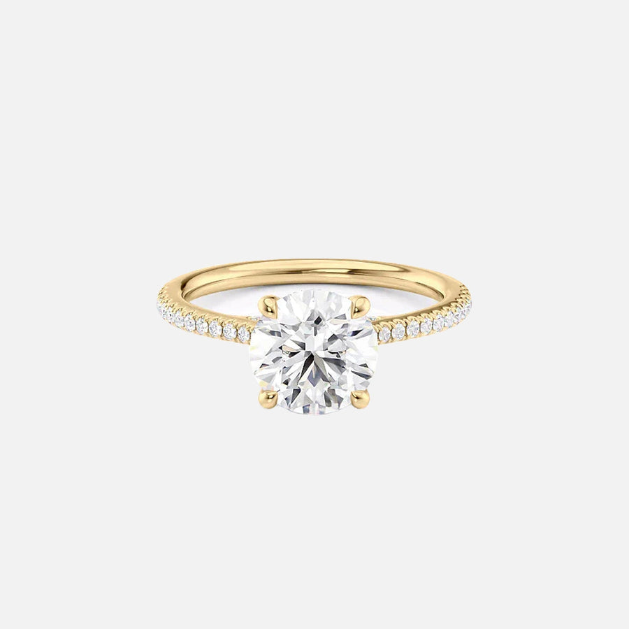  The Pave Lexie Round Lab Diamond Ring 18k Yellow Gold 001