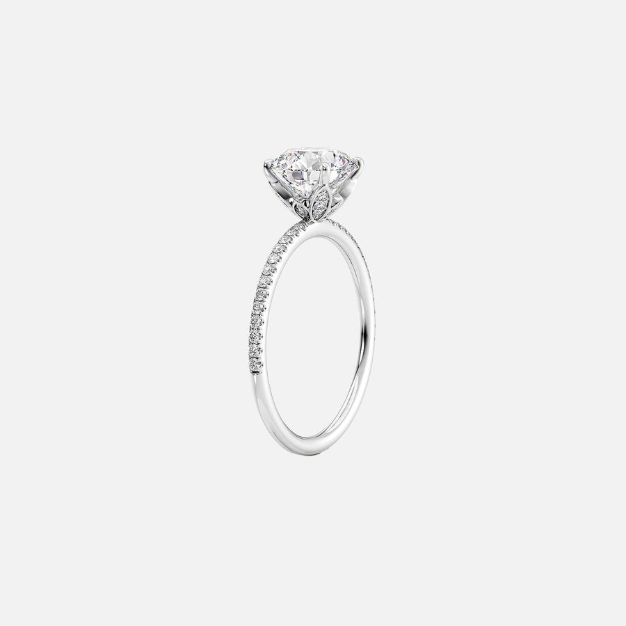  The Pave Lily Emerald Lab Diamond Ring 14k White Gold 002