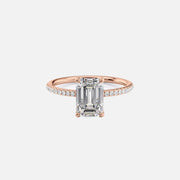  The Pave Lily Emerald Moissanite Ring 18k Rose Gold 001