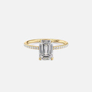  The Pave Lily Emerald Moissanite Ring 18k Yellow Gold 001