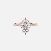  The Pave Lily Marquise Moissanite Ring 14k Rose Gold 001