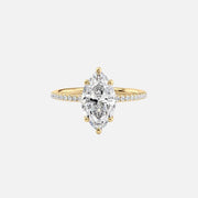  The Pave Lily Marquise Moissanite Ring 18k Yellow Gold 001