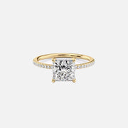 The Pave Lily Princess Lab Diamond Ring 14k Yellow Gold 001