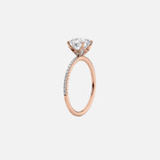  The Pave Lily Radiant Moissanite Ring 18k Rose Gold 002
