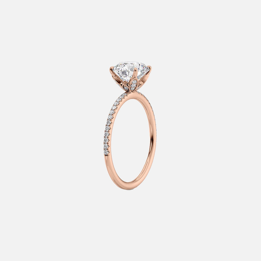  The Pave Lily Radiant Moissanite Ring 18k Rose Gold 002