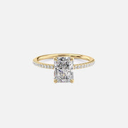  The Pave Lily Radiant Moissanite Ring 18k Yellow Gold 001