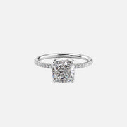  The Pave Lisa Cushion Lab Diamond Ring 14k White Gold 001