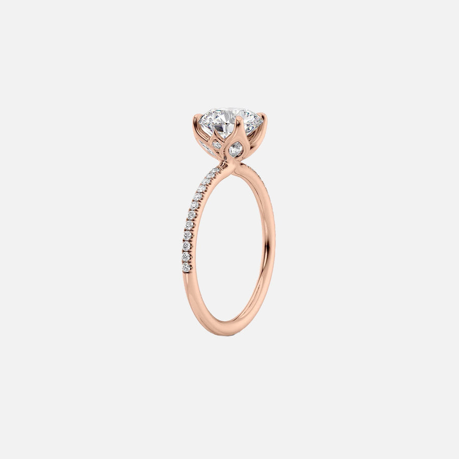  The Pave Lisa Emerald Lab Diamond Ring 14k Rose Gold 002
