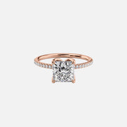  The Pave Lisa Princess Lab Diamond Ring 18k Rose Gold 001