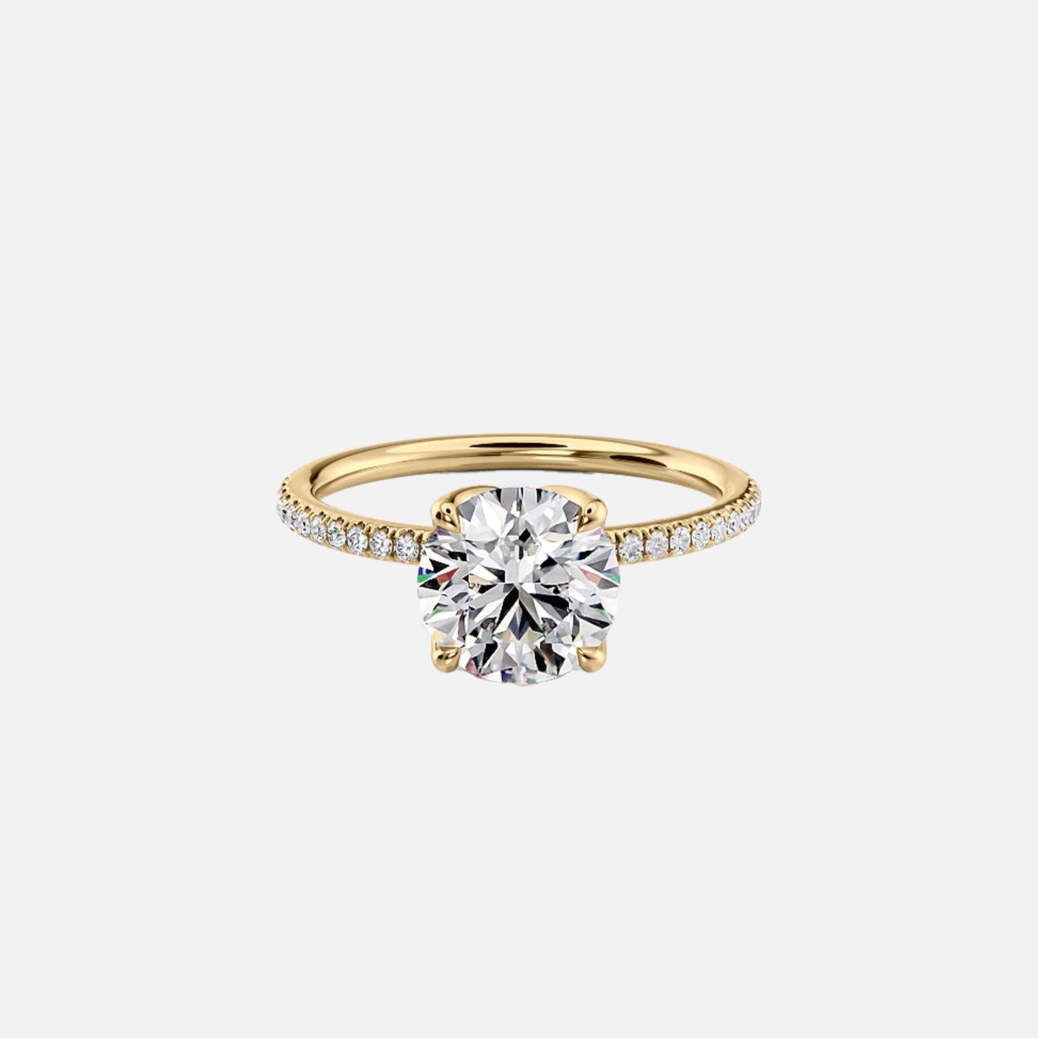  The Pave Lisa Round Lab Diamond Ring 14k Rose Gold 001