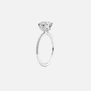  The Pave Lisa Round Lab Diamond Ring 18k White Gold 002