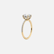  The Pave Low Profile Kamellie Princess Lab Diamond Ring 14k Yellow Gold 002