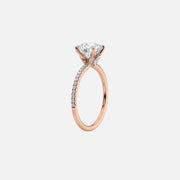  The Pave Luna Cushion Lab Diamond Ring 18k Rose Gold 002