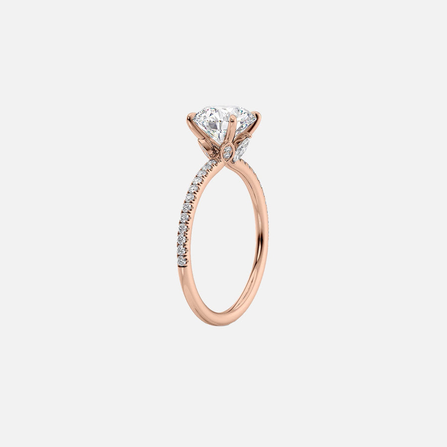  The Pave Luna Cushion Lab Diamond Ring 18k Rose Gold 002