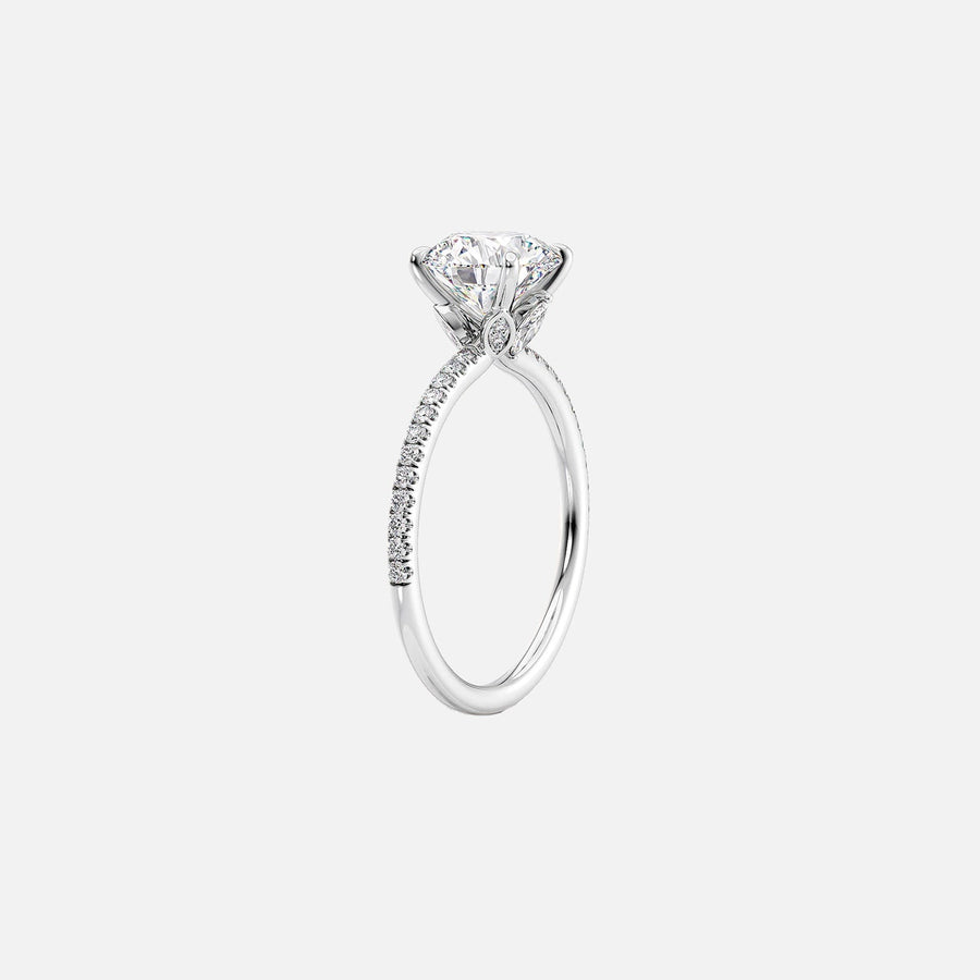  The Pave Luna Cushion Lab Diamond Ring 18k White Gold 002