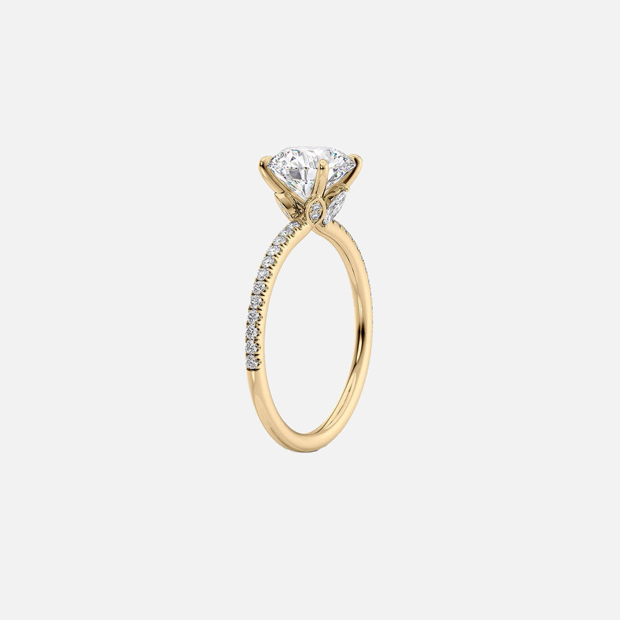  The Pave Luna Emerald Lab Diamond Ring 14k Yellow Gold 002