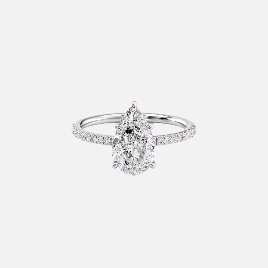  The Pave Luna Pear Lab Diamond Ring 18k White Gold 001