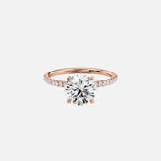  The Pave Luna Round Moissanite Ring 18k Rose Gold 001