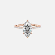  The Pave Madison Marquise Moissanite Ring 14k Rose Gold 001