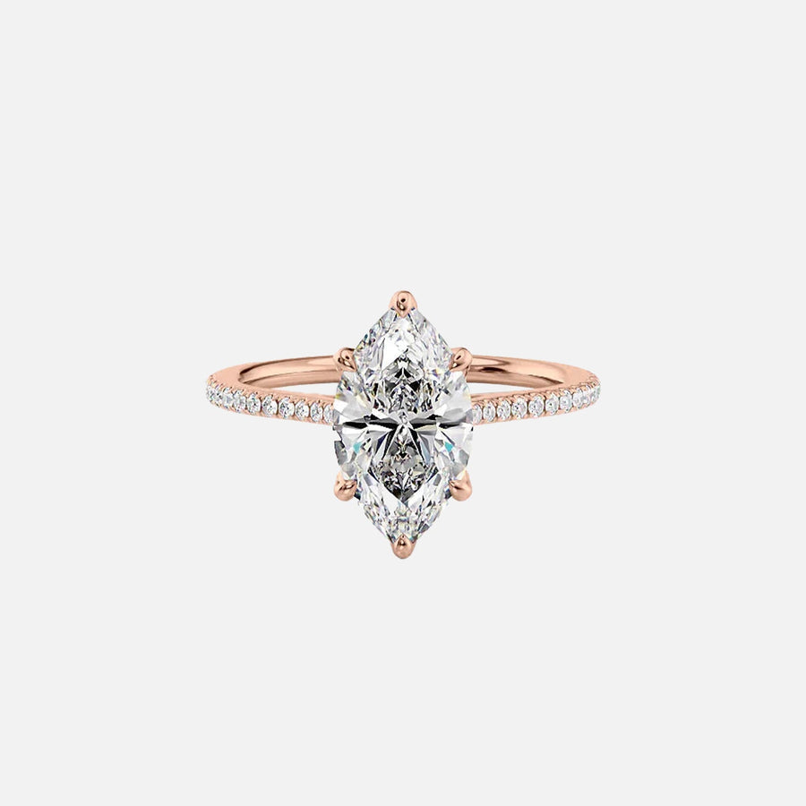  The Pave Madison Marquise Moissanite Ring 18k Rose Gold 001