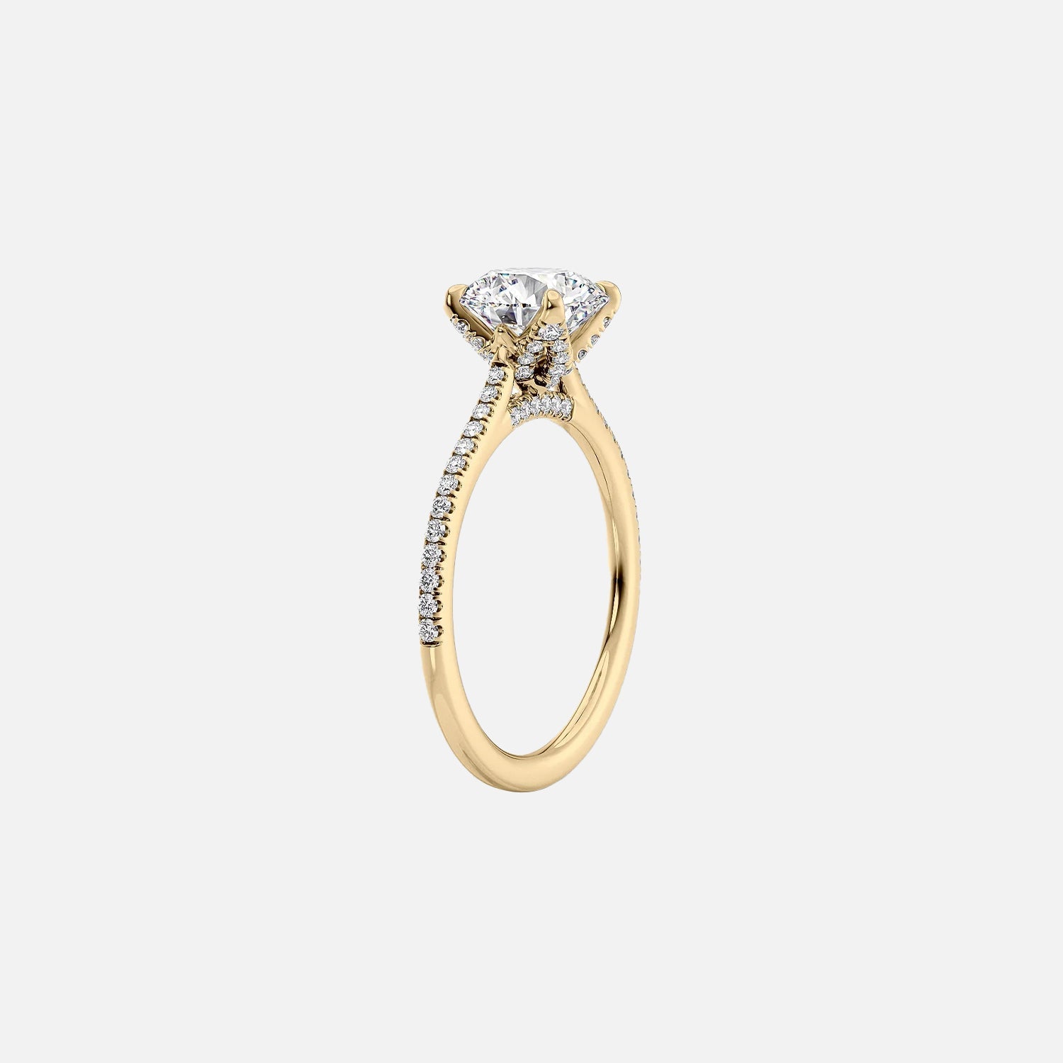  The Pave Madison Oval Lab Diamond Ring 14k Yellow Gold 002