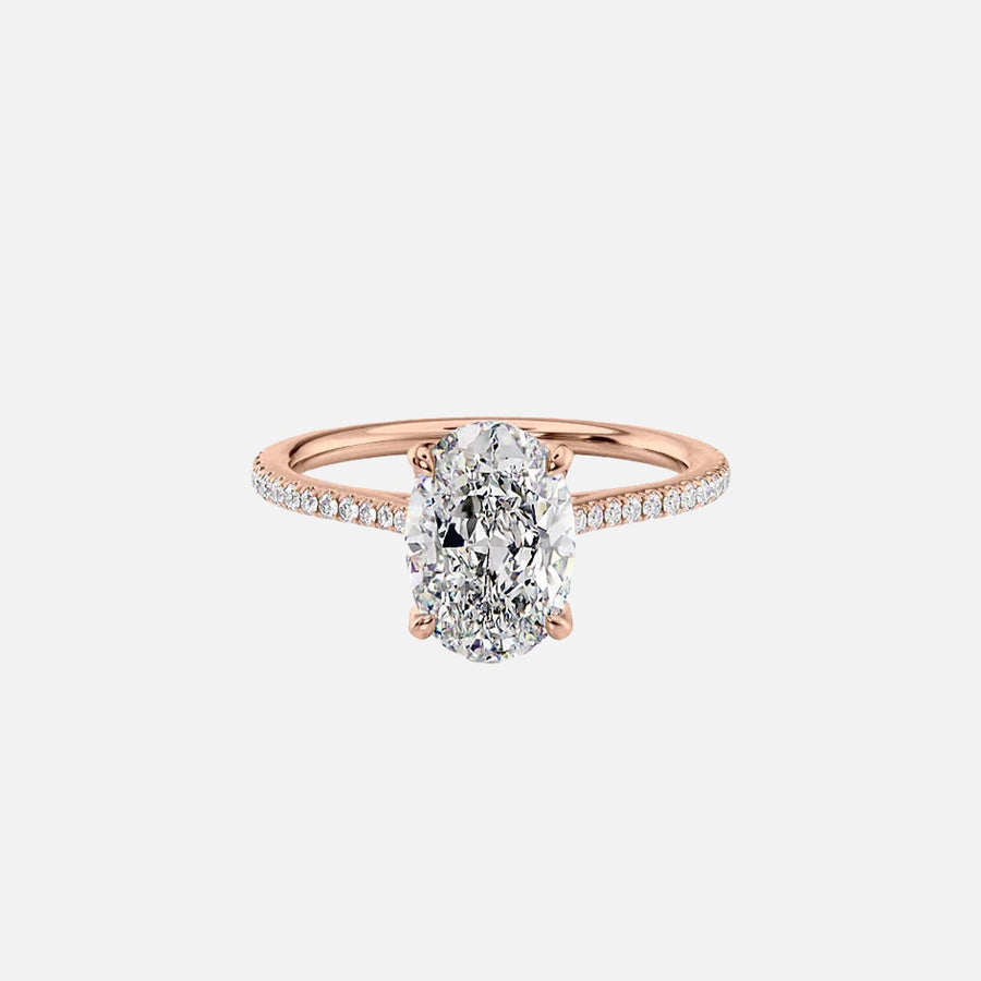  The Pave Madison Oval Lab Diamond Ring 18k Rose Gold 001