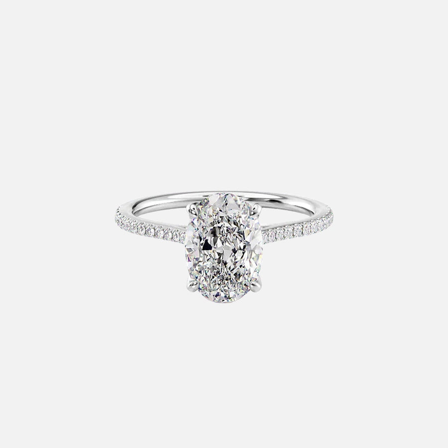  The Pave Madison Oval Lab Diamond Ring 18k White Gold 001