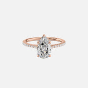  The Pave Madison Pear Lab Diamond Ring 18k Rose Gold 001