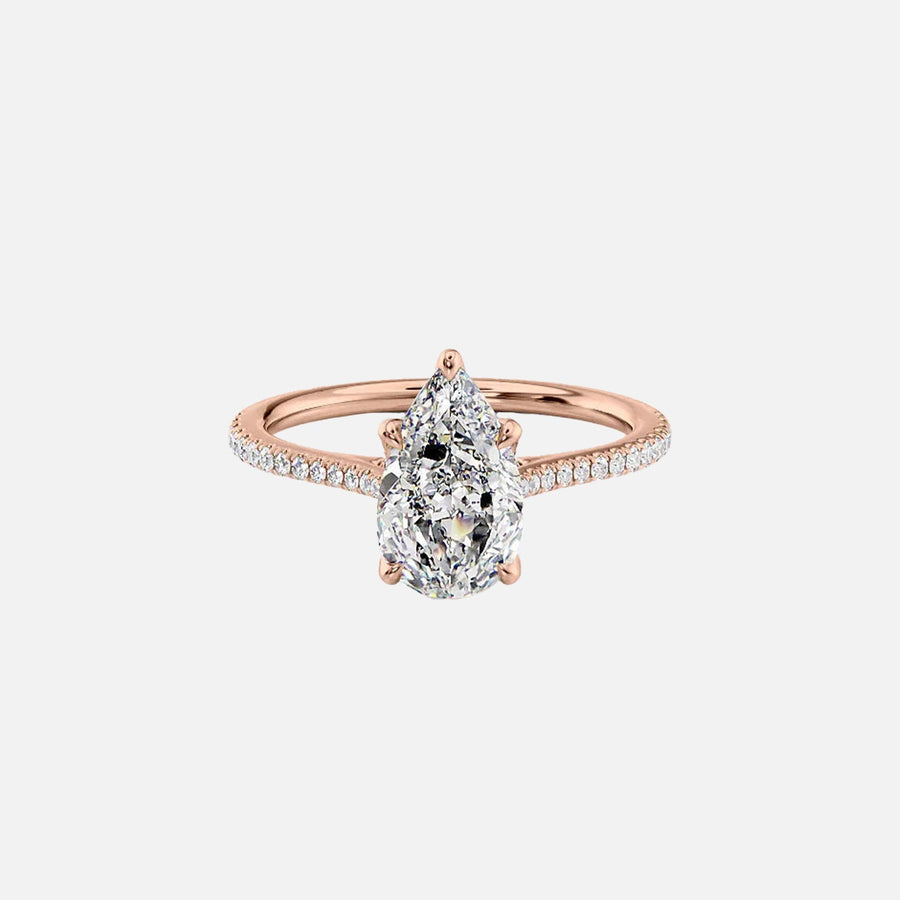  The Pave Madison Pear Lab Diamond Ring 18k Rose Gold 001