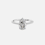  The Pave Madison Pear Moissanite Ring 14k White Gold 001
