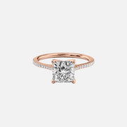  The Pave Madison Princess Lab Diamond Ring 18k Rose Gold 001