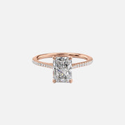  The Pave Madison Radiant Lab Diamond Ring 14k Rose Gold 001