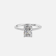  The Pave Madison Radiant Moissanite Ring 14k White Gold 001