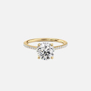  The Pave Madison Round Moissanite Ring 18k Yellow Gold 001