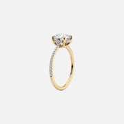  The Pave Maia Cushion Lab Diamond Ring 14k Yellow Gold 002