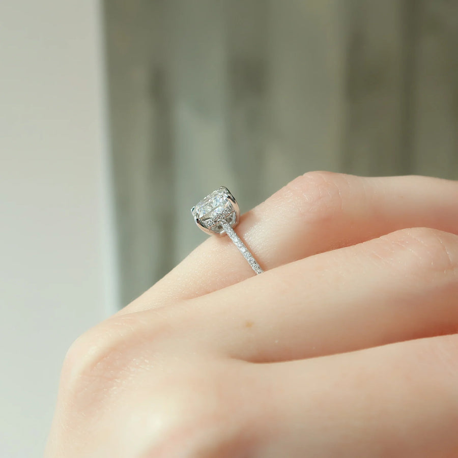  The Pave Maia Cushion Lab Diamond Ring 18k White Gold 004 Final