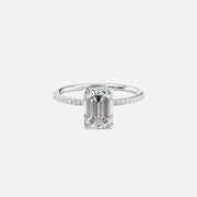  The Pave Maia Emerald Lab Diamond Ring 14k White Gold 001