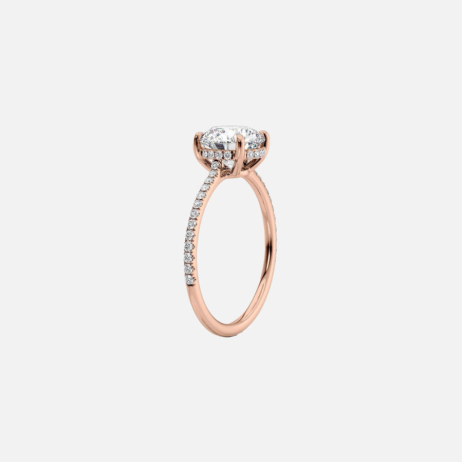 The Pave Maia Emerald Lab Diamond Ring 18k Rose Gold 002