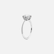  The Pave Maia Emerald Moissanite Ring 14k White Gold 002