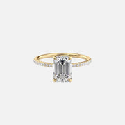  The Pave Maia Emerald Moissanite Ring 18k Yellow Gold 001
